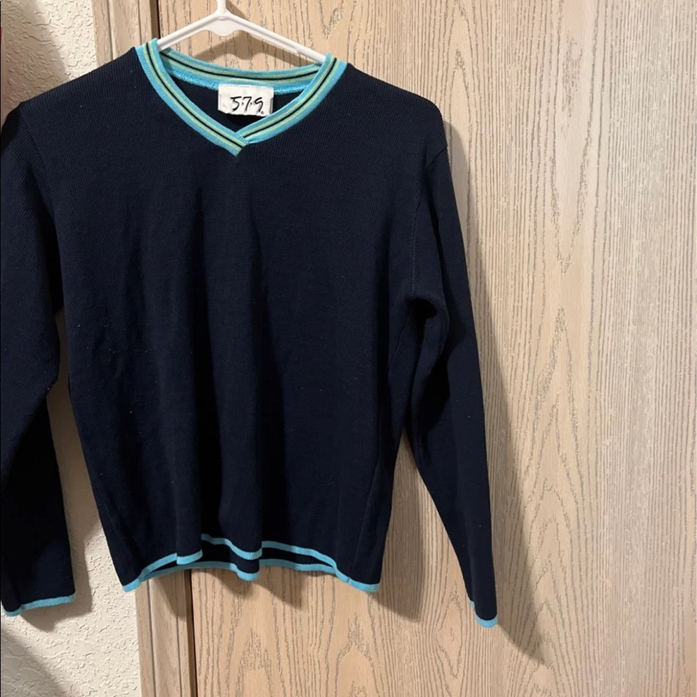 Navy and light blue sweater